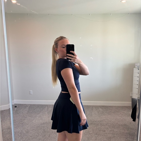 Ardene Navy Mini Skirt & shirt set - Picture 3 of 7